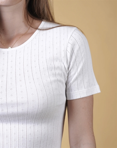 Elsk - Pointelle Womens T-shirt - Off White